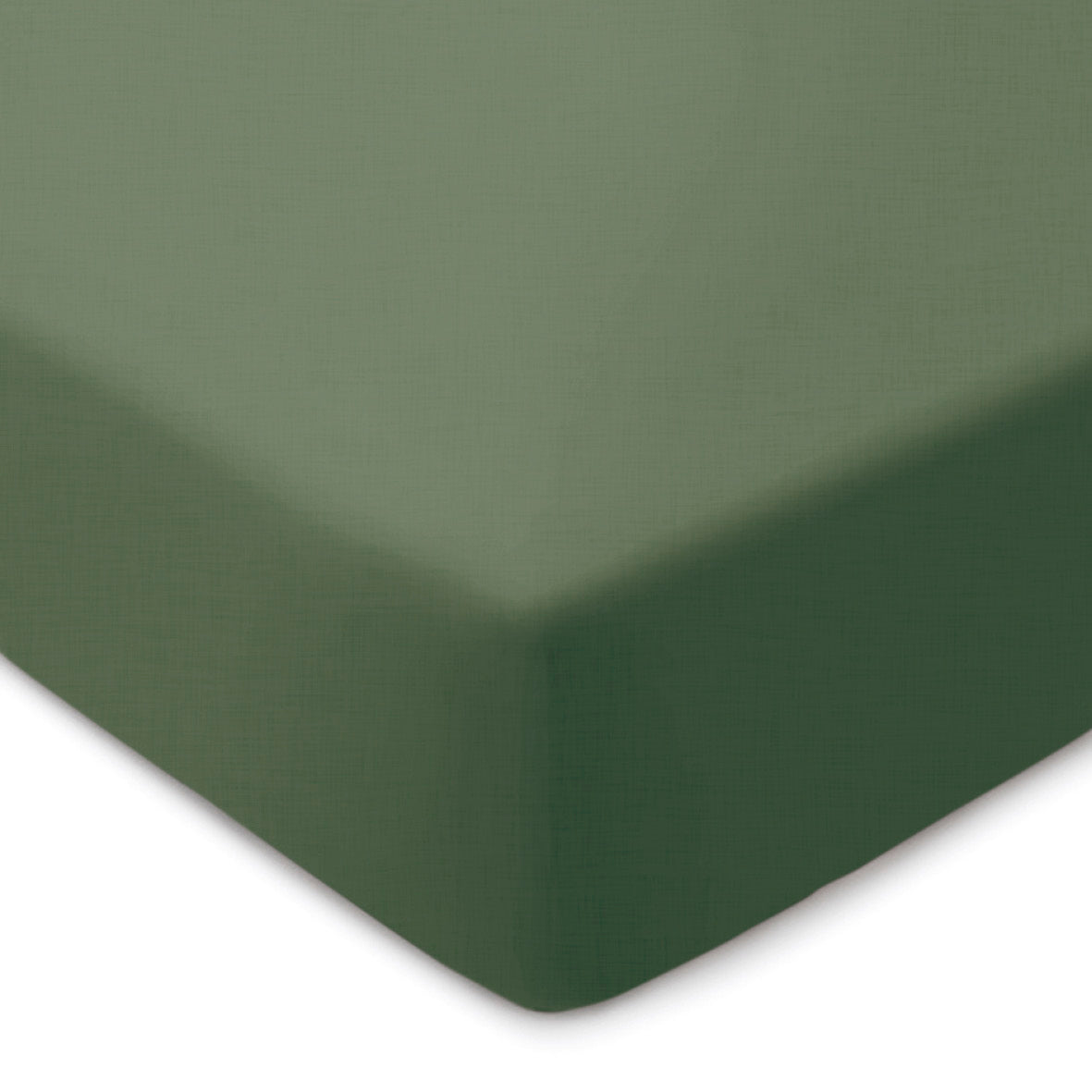 Fitted sheet washed cotton - Uni Dark green