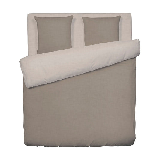 Duvet cover washed cotton - Uni Grey / Taupe