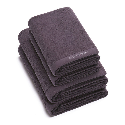 Set of 2 hand towels + 2 bath towels - Dark grey