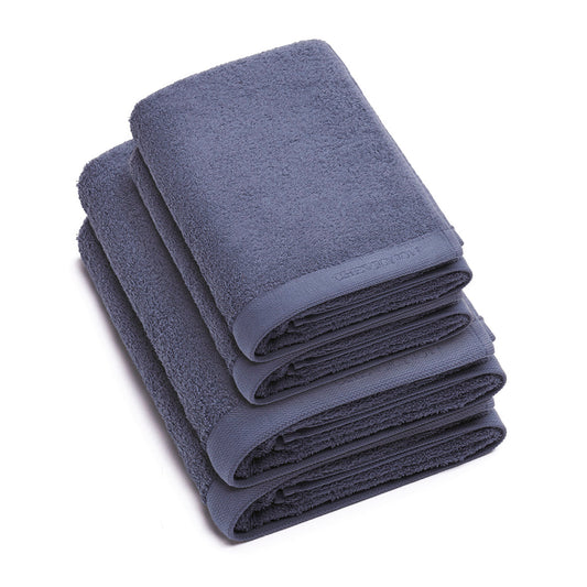 Set of 2 hand towels + 2 bath towels - Blue grey