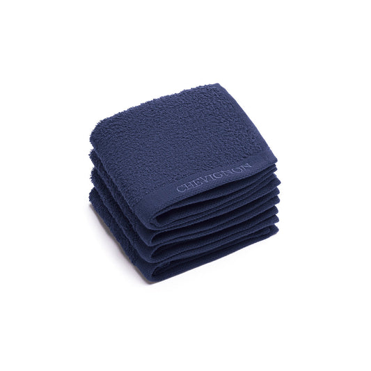 Set of 4 guest towels - Navy blue