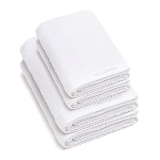 Set of 2 hand towels + 2 bath towels - White