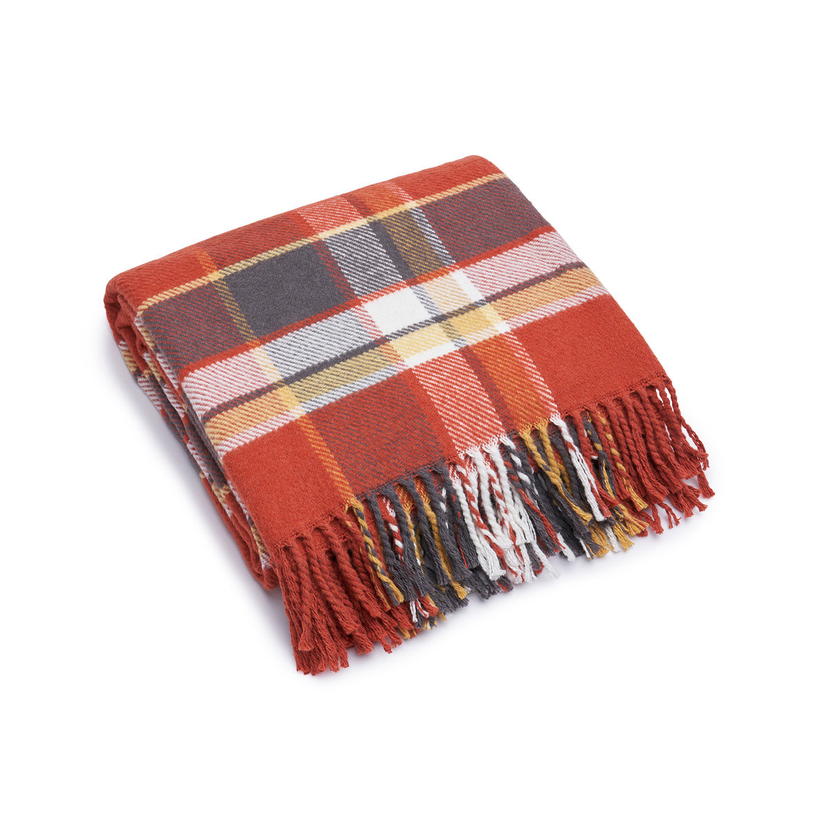 Woven plaid - Tartan Orange / Dark grey