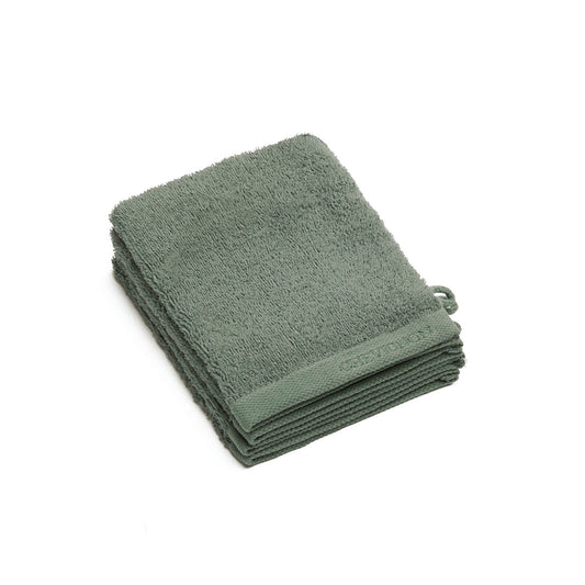 Set of 4 washcloths - 15 x 21 cm Sage green