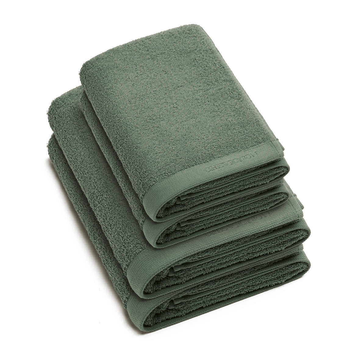 Set of 2 hand towels + 2 bath towels - 50 x 100 cm + 70 x 140 cm Sage green