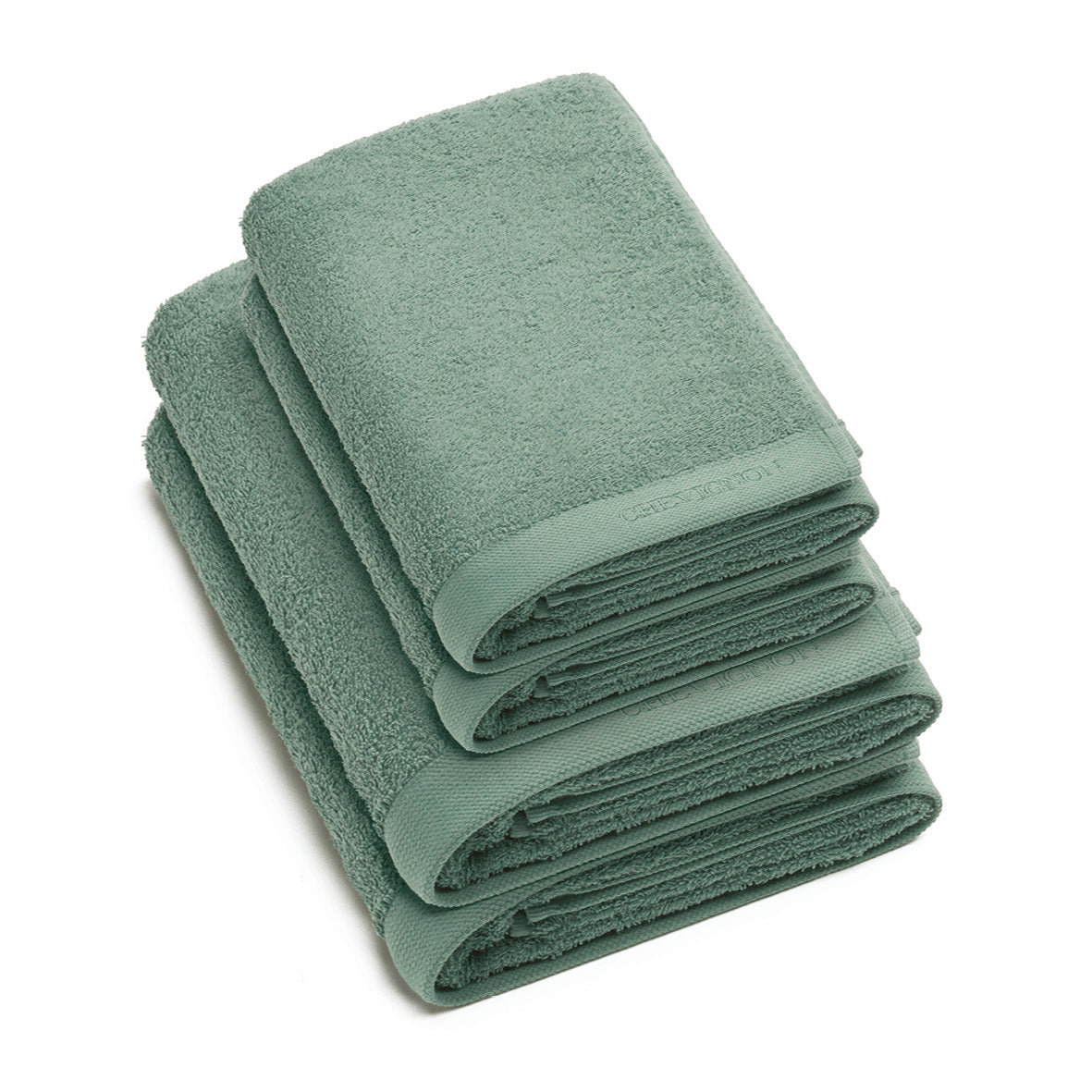 Set of 2 hand towels + 2 bath towels - 50 x 100 cm + 70 x 140 cm Bottle green