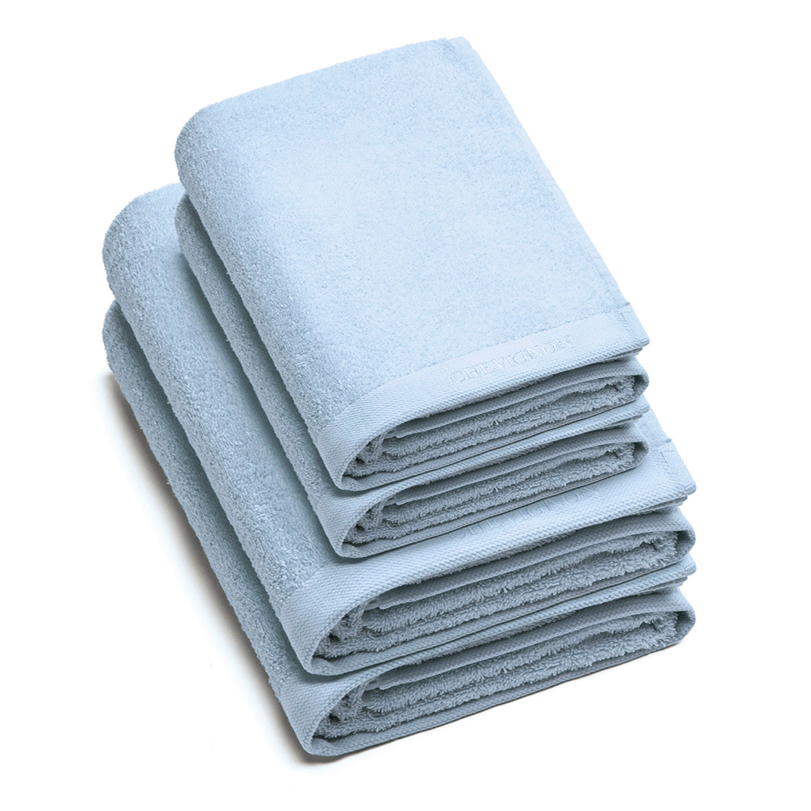 Set of 2 hand towels + 2 bath towels - 50 x 100 cm + 70 x 140 cm Sky blue