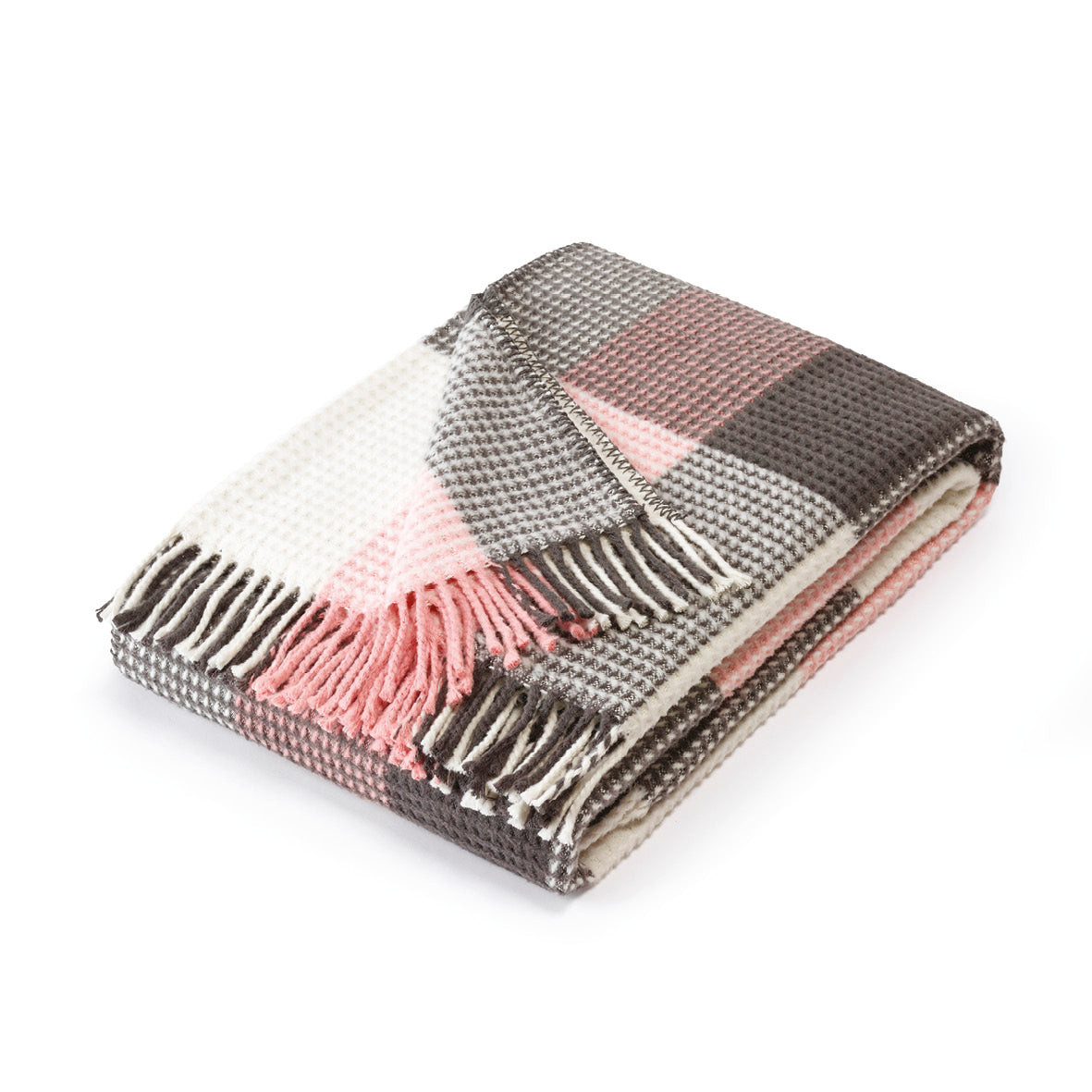 Woven plaid - Checkered Waffle pink/ grey