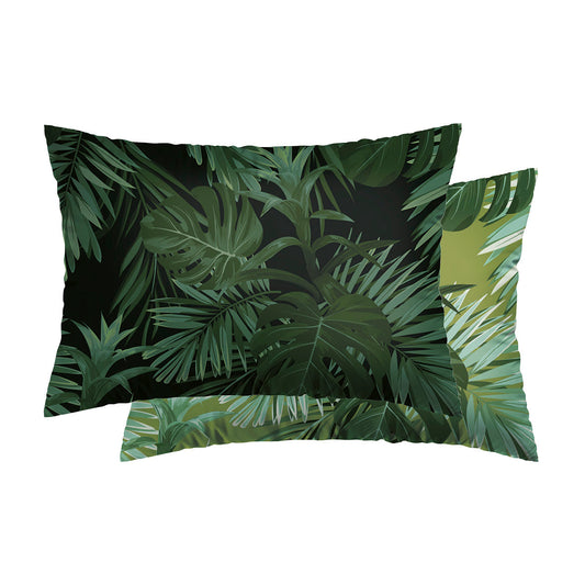 Set of 2 pillowcases cotton satin - Jungle Green