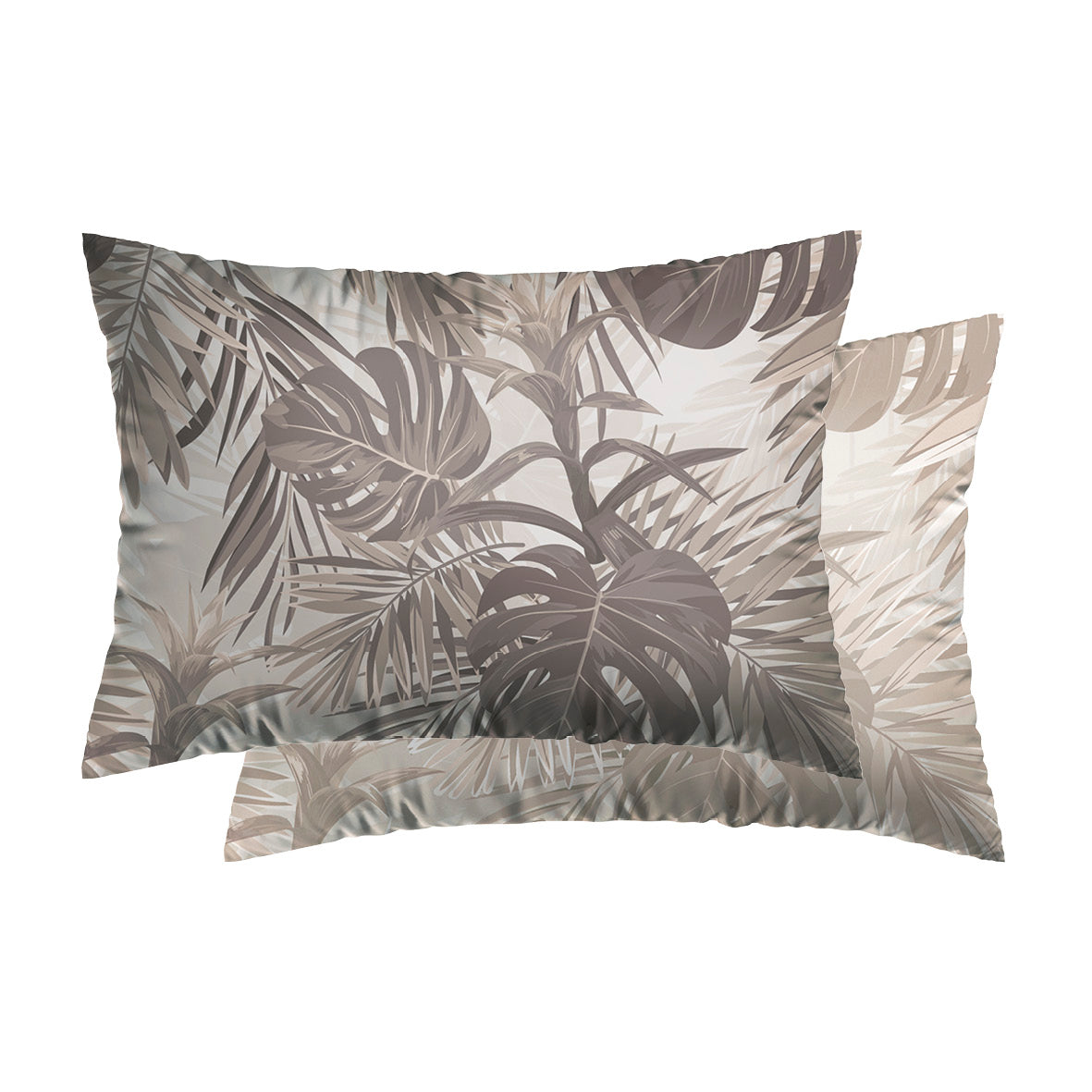 Set of 2 pillowcases cotton satin - Jungle Taupe