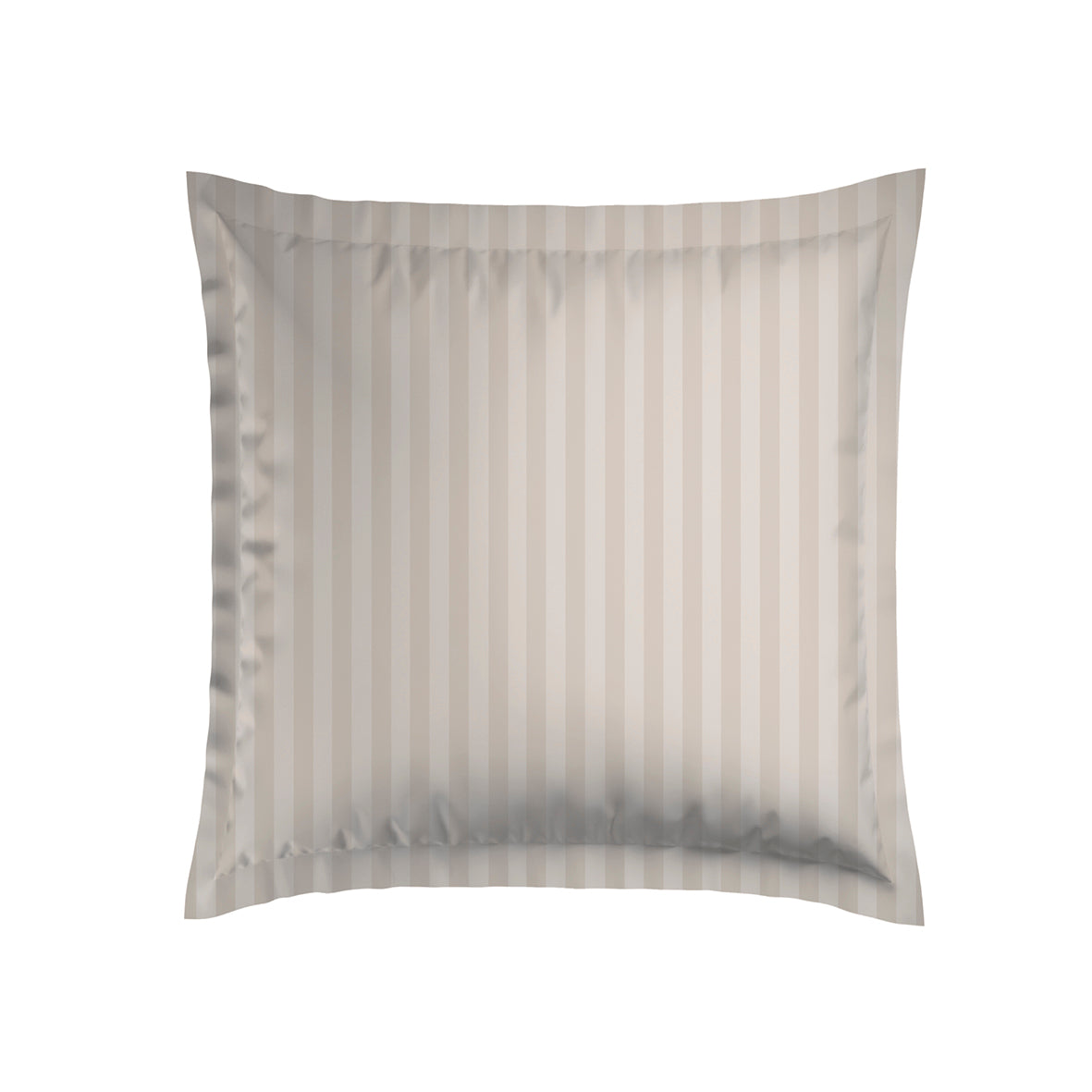 Set of 2 cotton satin pillowcases - Jacquard woven stripe - Taupe 2 x (63 x 63 cm)