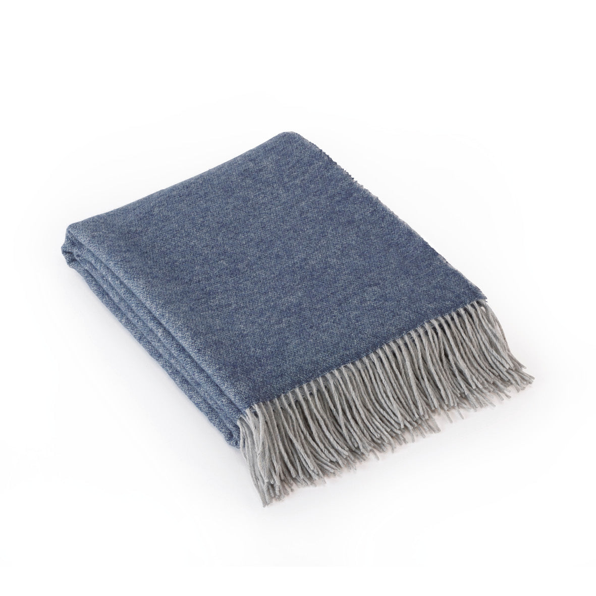 Cashmere woven plaid – 130 x 180 cm: dark blue/light grey