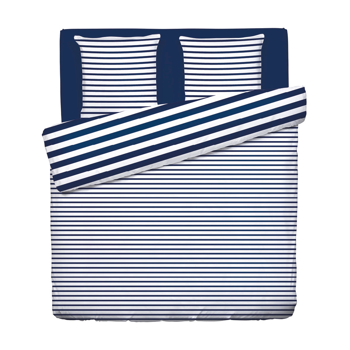 Duvet cover + pillowcase(s) cotton satin - Horizon Blue
