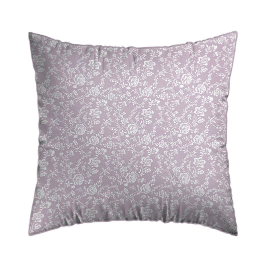 Pillowcase(s) cotton satin - Fleurs Lavender 2 x (63 x 63 cm)