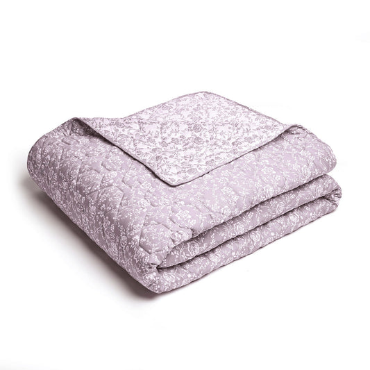 Bedspread Fleurs Lavender - 220 x 250 cm