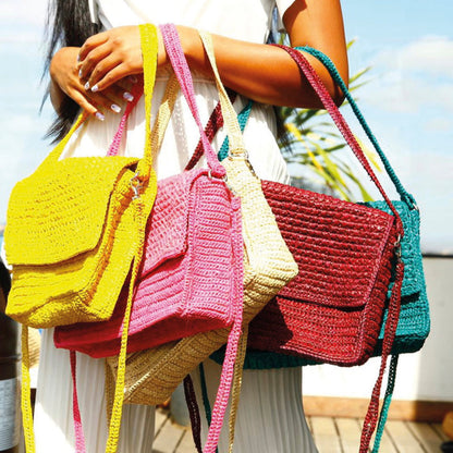 Crossbody bag in raffia Abby Natural