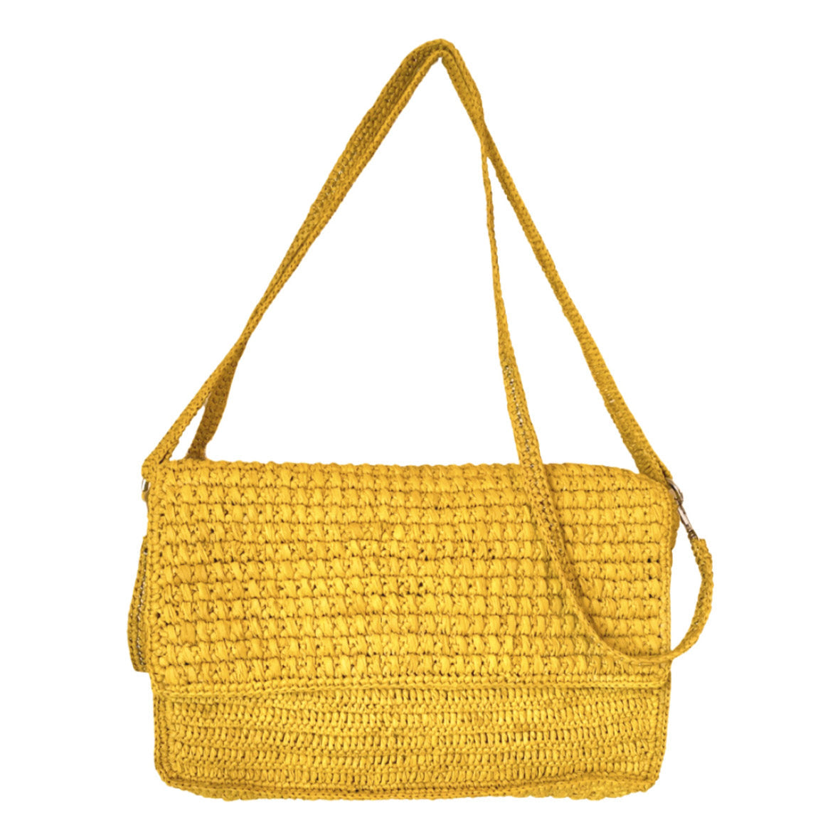 Crossbody bag in raffia Abby Natural Yellow