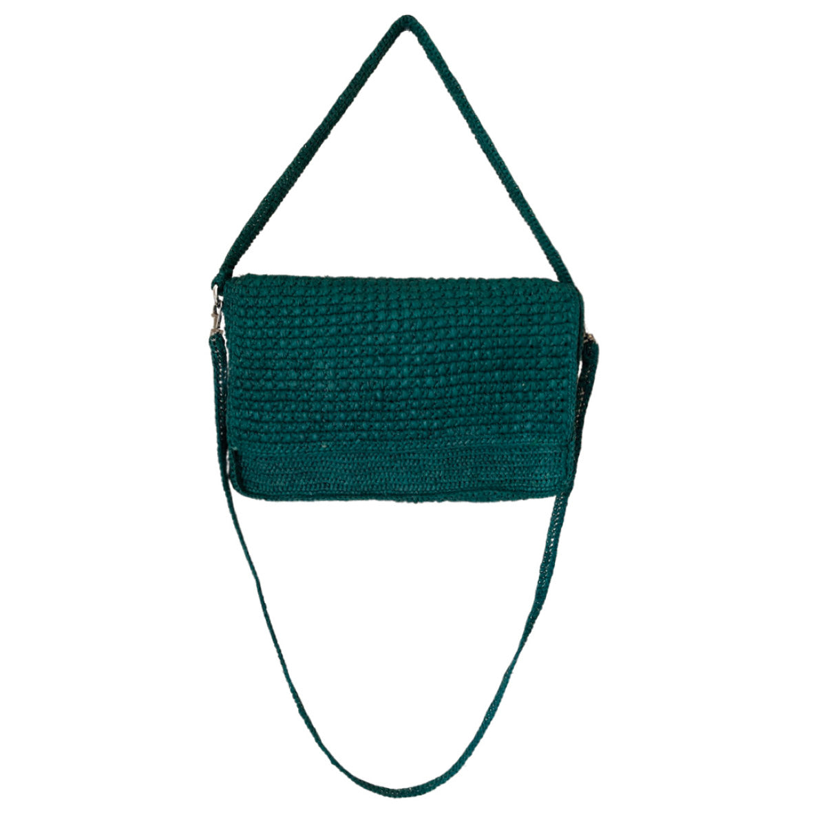 Crossbody bag in raffia Abby Natural Green