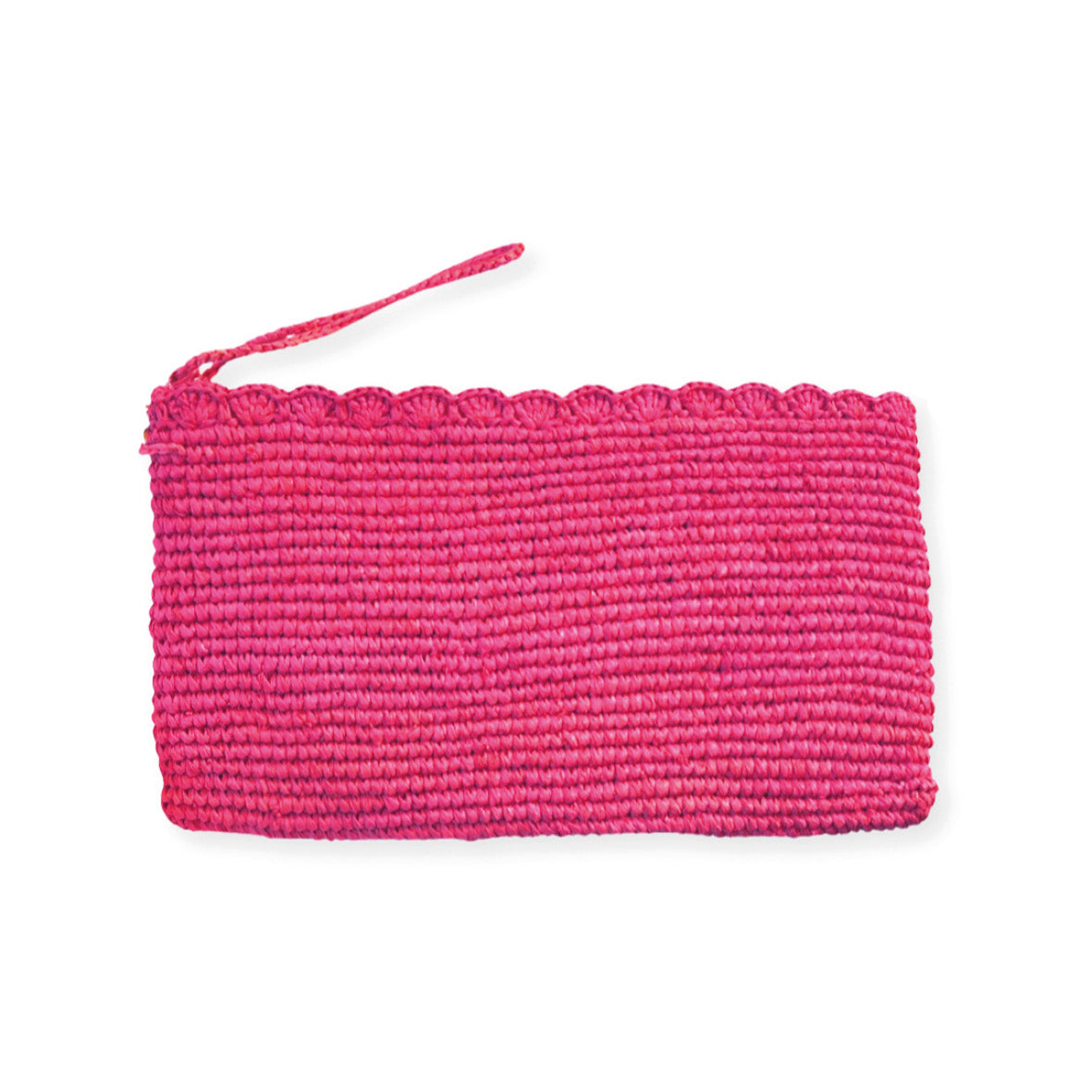 Pouch in raffia Lea Brown Pink