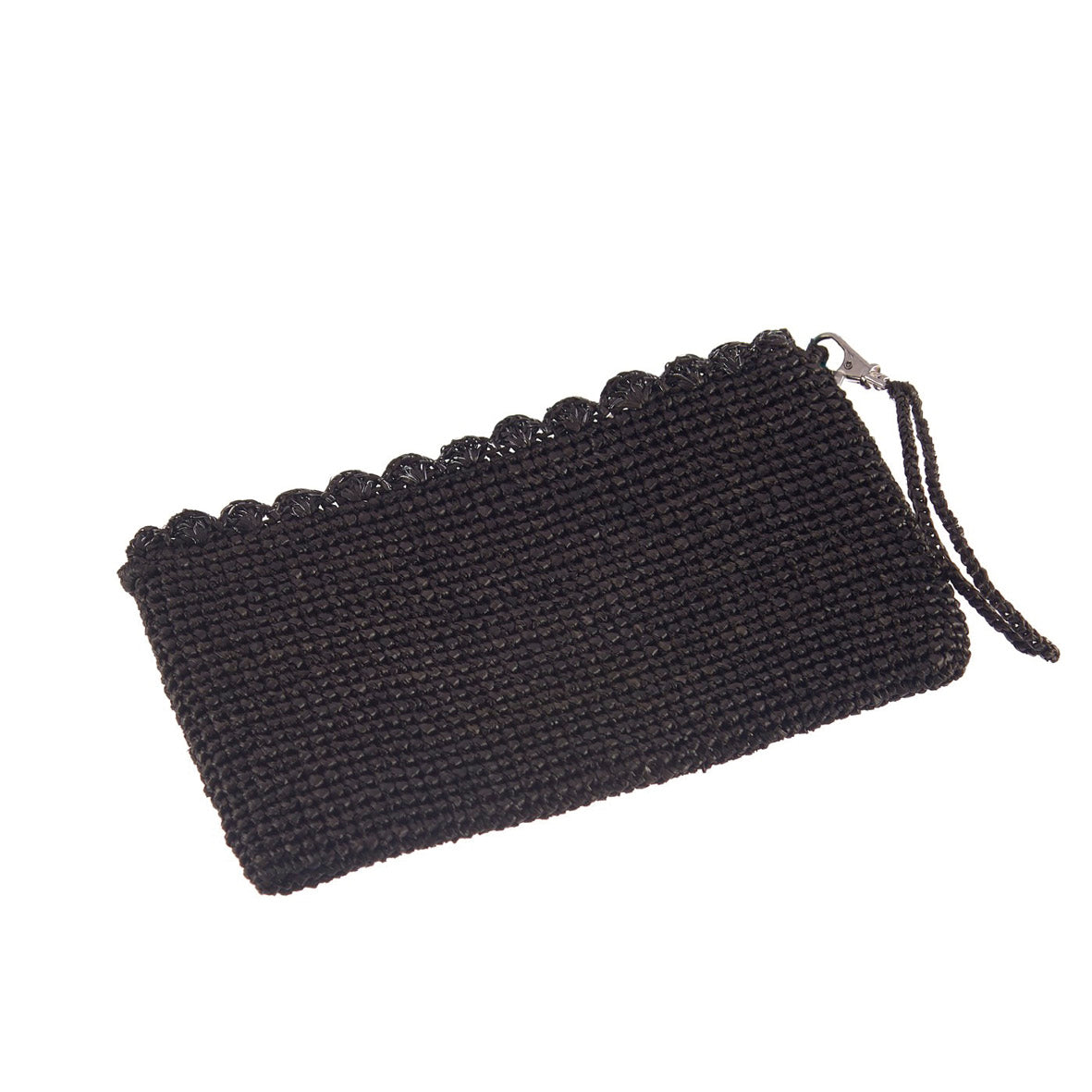 Pouch in raffia Lea Brown Black