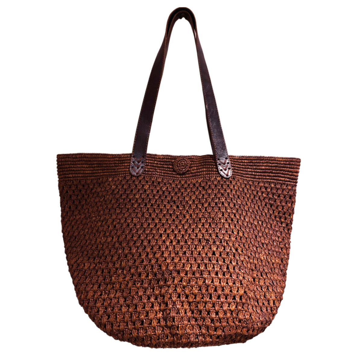 Handbag in raffia Sia Natural Brown