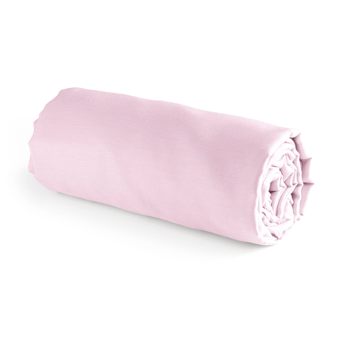 Fitted sheet cotton satin Uni Light pink