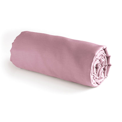 Fitted sheet cotton satin Uni Pink