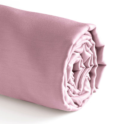 Fitted sheet cotton satin Uni Pink