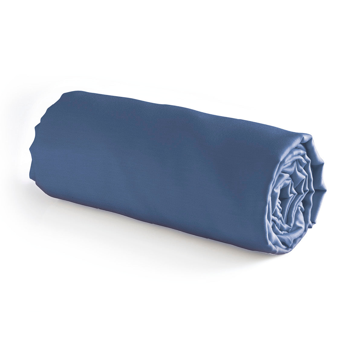 Fitted sheet cotton satin Uni Dark blue