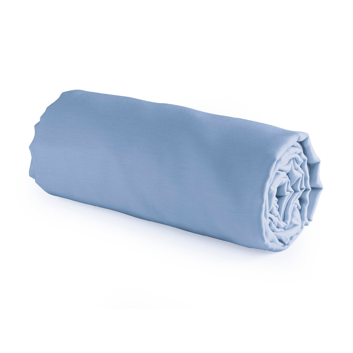 Fitted sheet cotton satin Uni Light blue