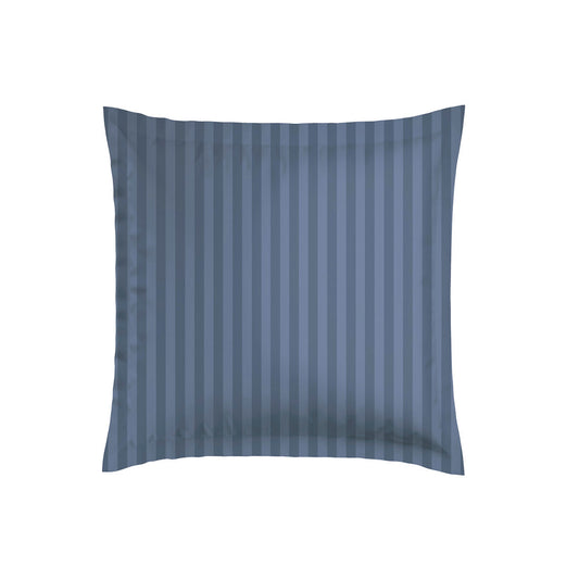 Set of 2 pillowcases cotton satin dobby stripe woven - Blue 63 x 63 cm