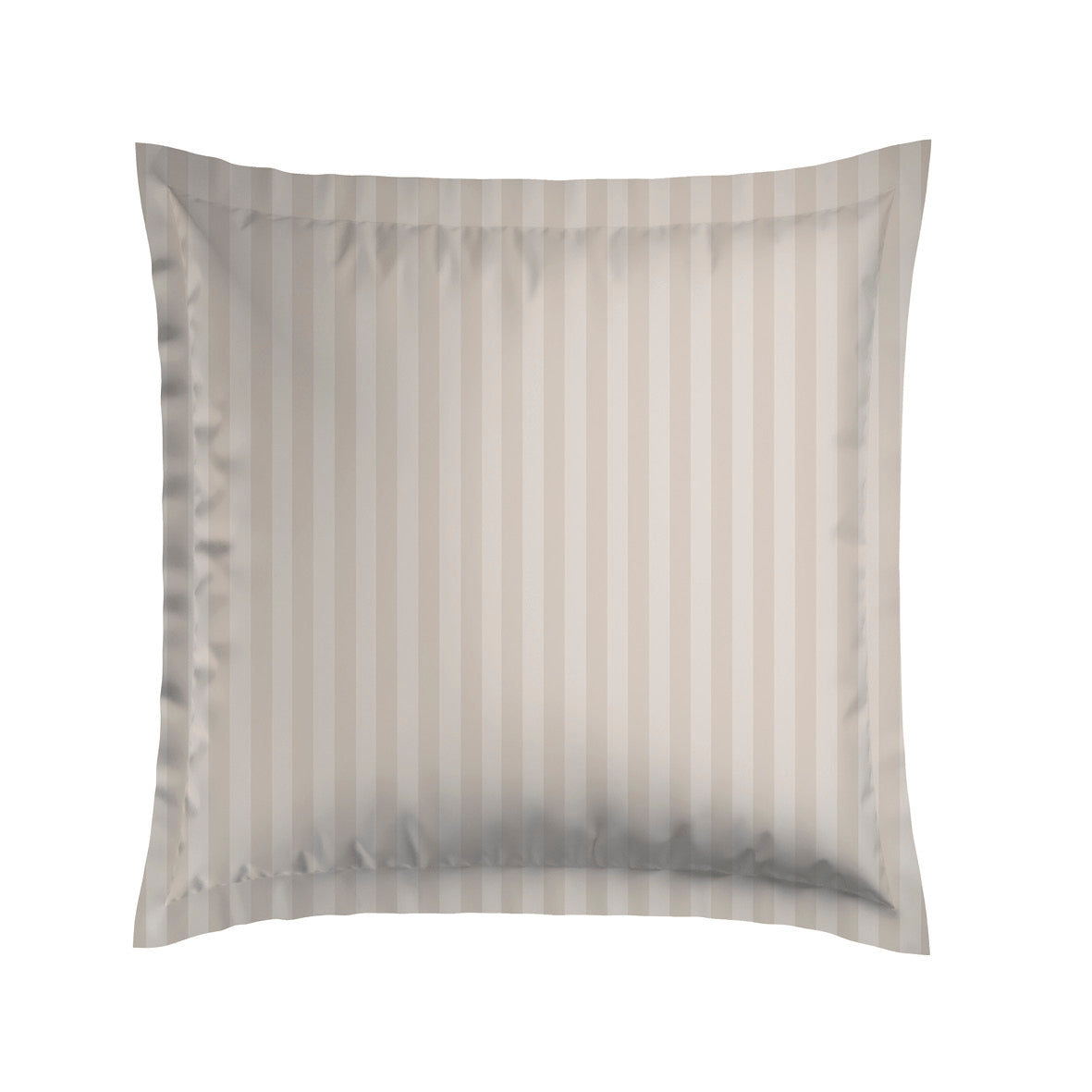 Set of 2 pillowcases cotton satin dobby stripe woven - Taupe 63 x 63 cm