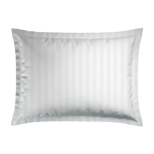 Set of 2 pillowcases cotton satin dobby stripe woven - White 50 x 70 cm