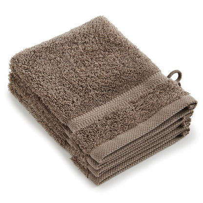 Set of 4 washcloths Brown