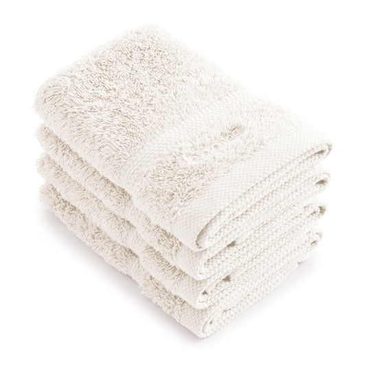 Set of 4 guest towels White