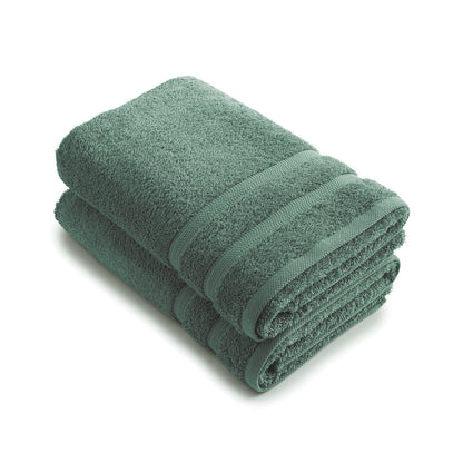 Set of 2 bathtowels Bottle green