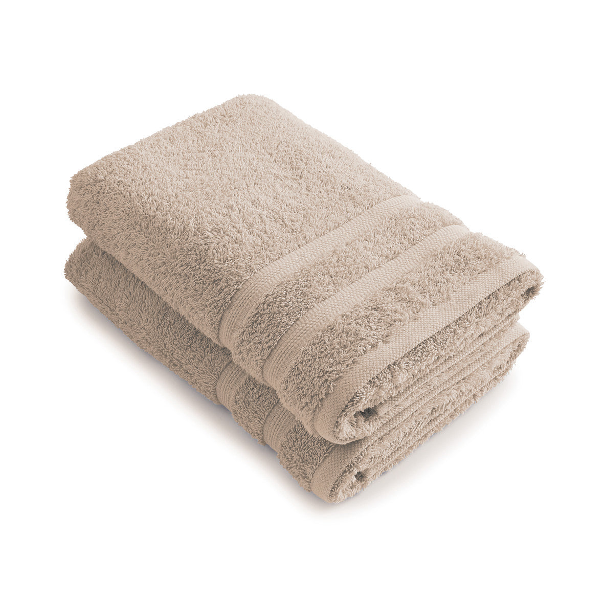 Set of 2 bathtowels Taupe