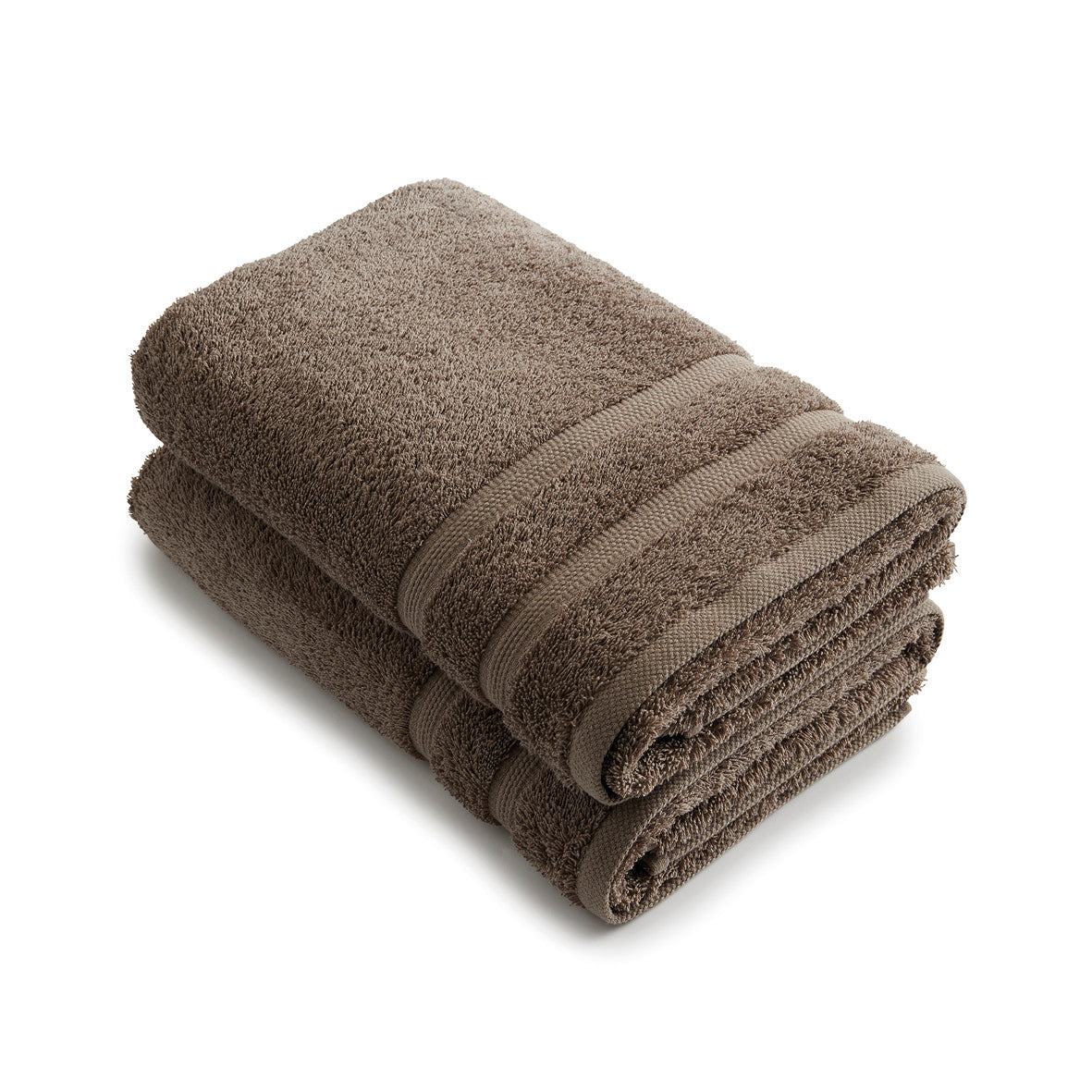 Set of 2 bathtowels Brown