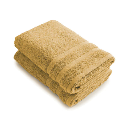 Set of 2 bathtowels Mustard yellow