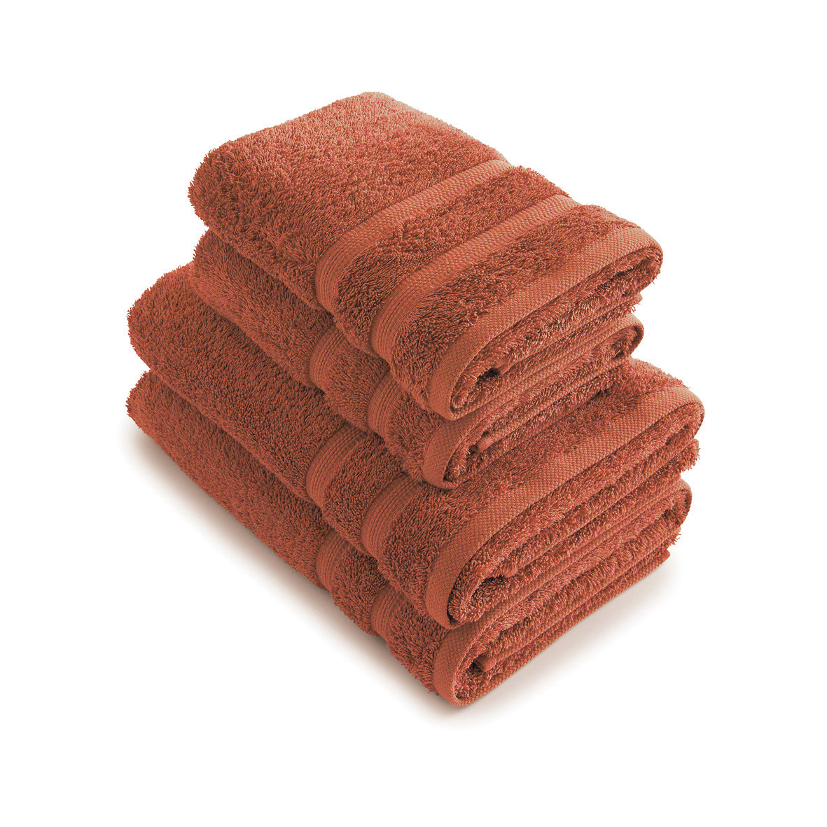 Set of 2 handtowels and 2 bathtowels Terracotta