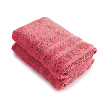 Set of 2 bathtowels Hibiscus pink