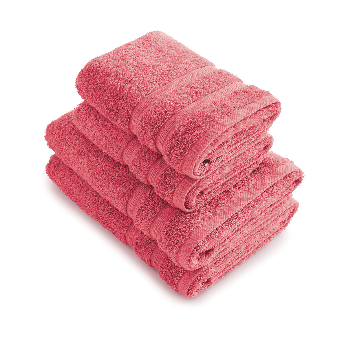 Set of 2 handtowels and 2 bathtowels Hibiscus pink