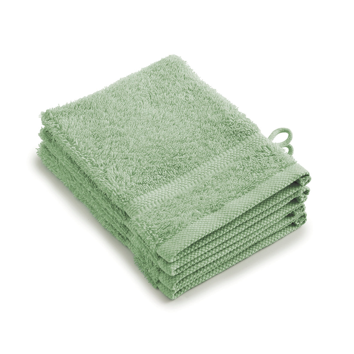 Set of 4 washcloths Meadow green