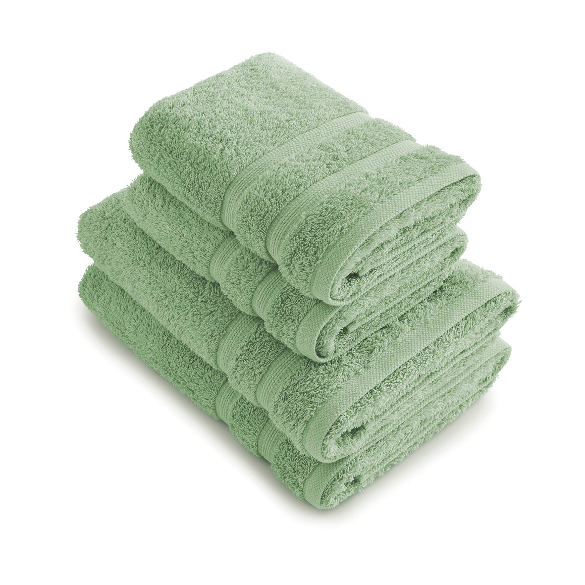 Set of 2 handtowels and 2 bathtowels Meadow green