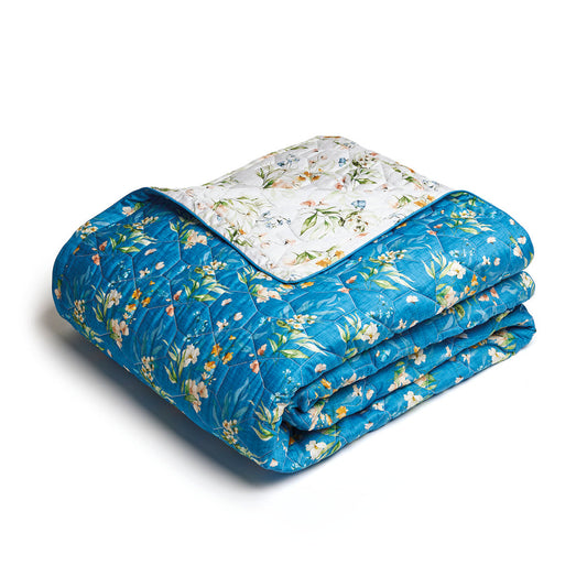 Bedspread - ultra soft : Belle de nuit blue/white