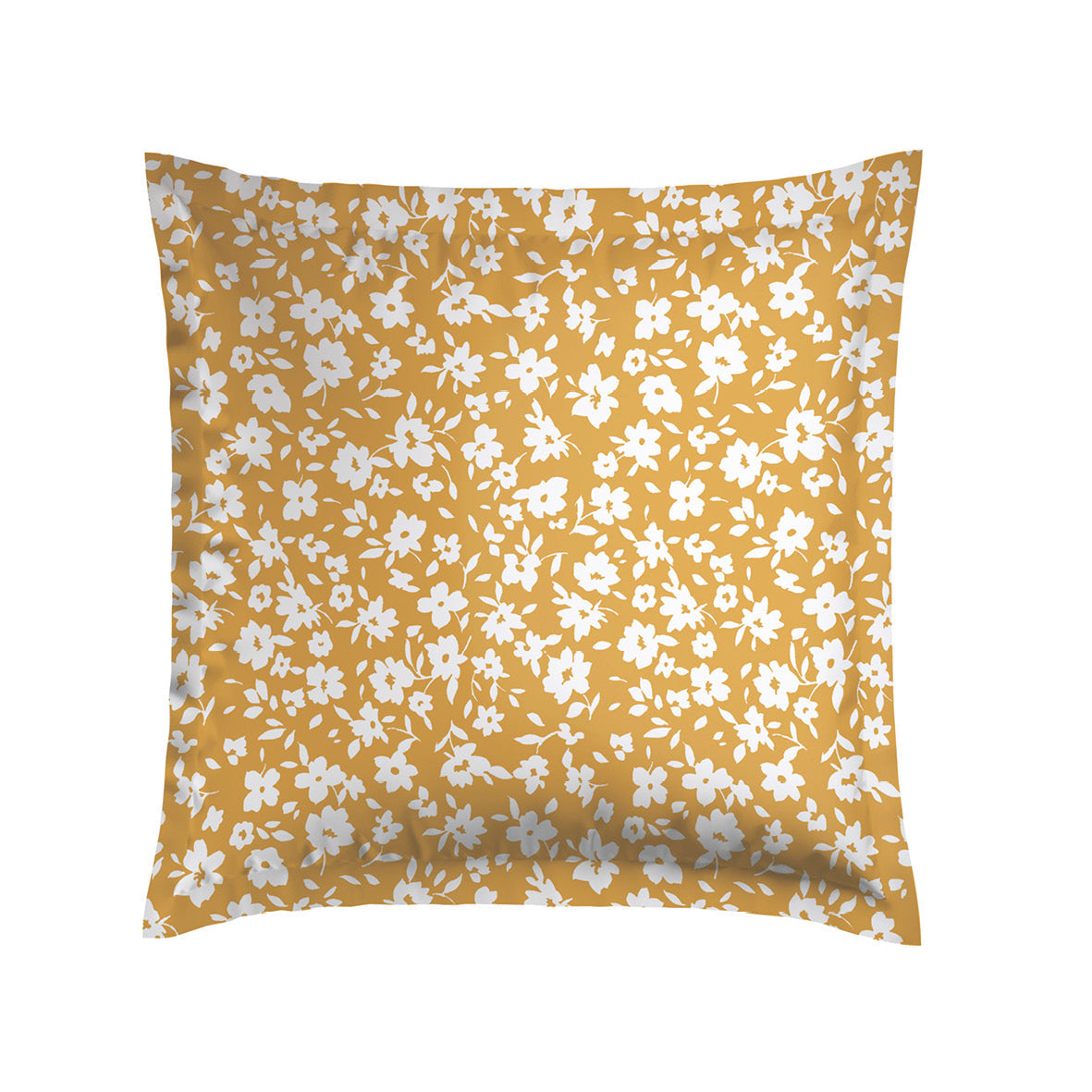 Set of 2 pillowcases cotton satin - Elégance yellow 63 x 63 cm