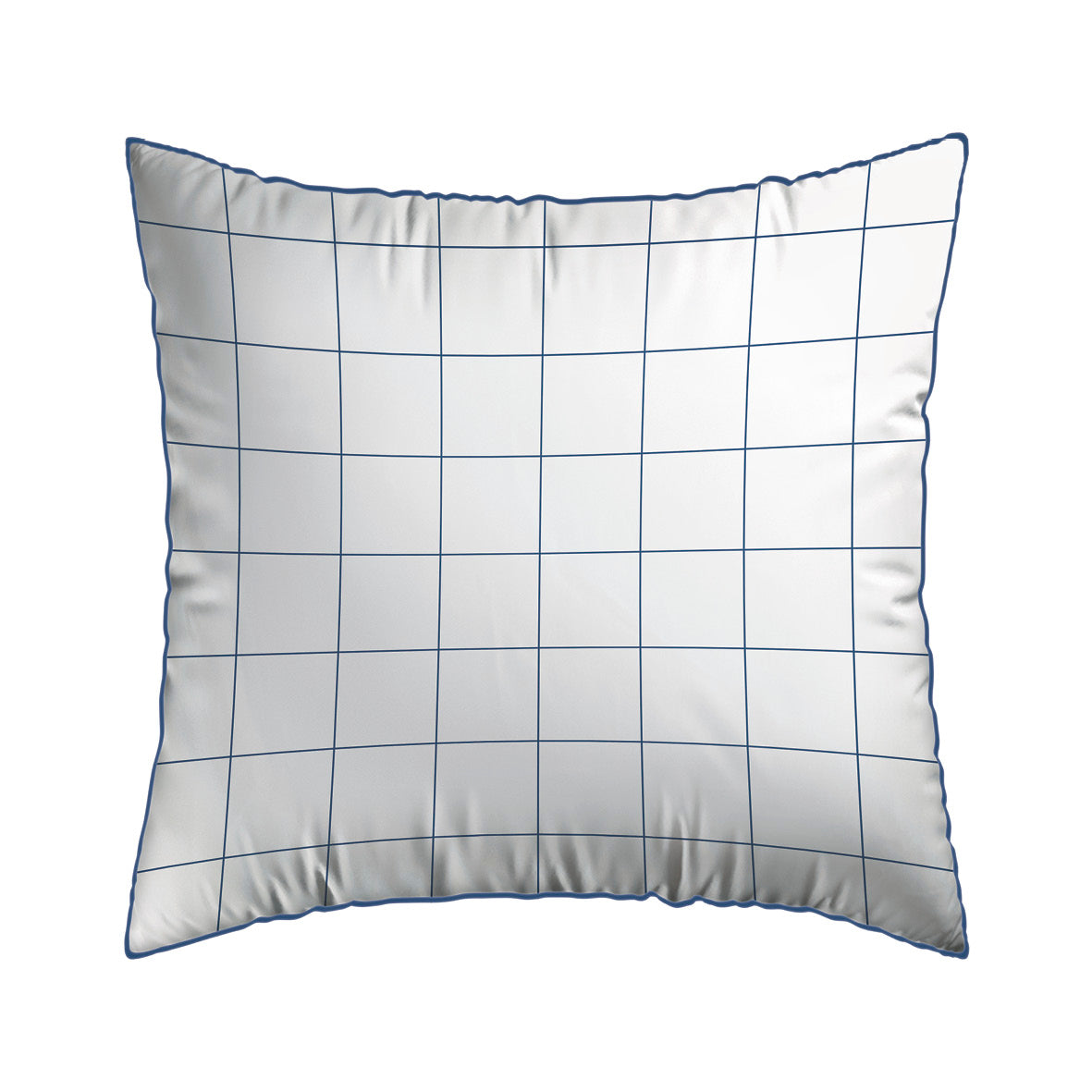 Set of 2 pillowcases cotton satin - Grands carreaux white 63 x 63 cm