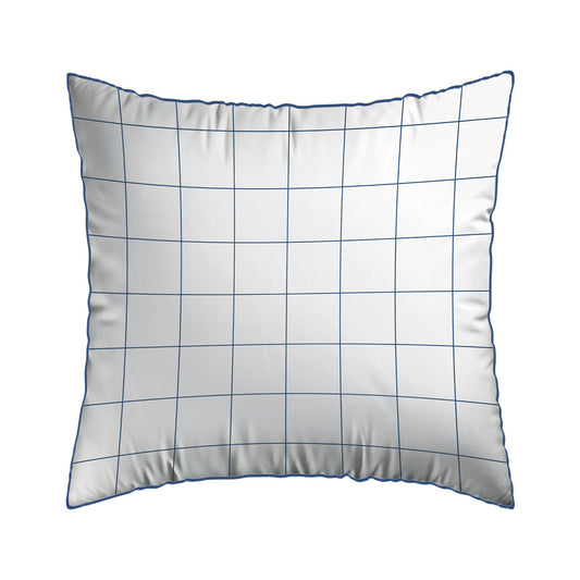 Set of 2 pillowcases cotton satin - Grands carreaux white 63 x 63 cm