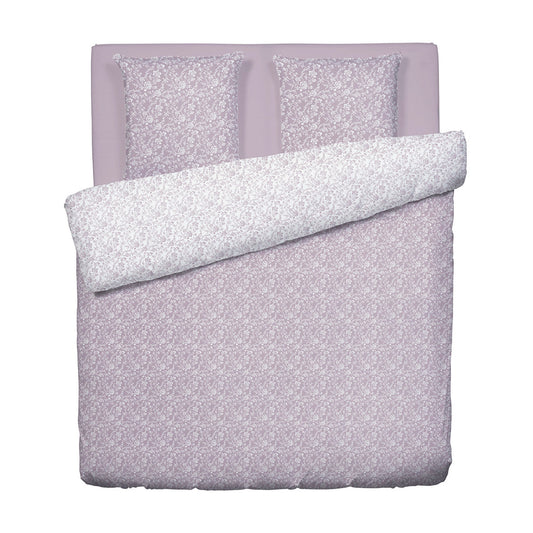 Duvet cover + pillowcase(s) cotton satin - Parterre de Roses lavender