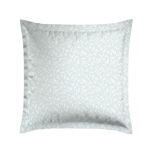 Set of 2 pillowcases cotton satin - Feuilles d'Olivier green 63 x 63 cm